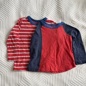 Primary-Red and Blue Kids Long Sleeve Shirts